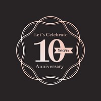 10 years anniversary logo badge vector