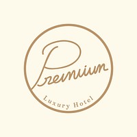 Premium luxury hotel logo badge vector
