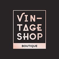 Vintage boutique shop logo badge vector