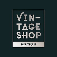 Vintage boutique shop logo badge vector