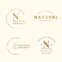 Natural brand logo badges vector set