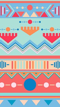 Tribal pattern iPhone wallpaper, colorful mobile background