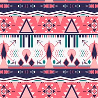 Pink seamless tribal pattern background vector