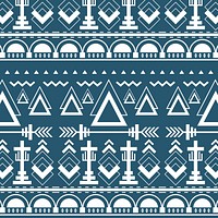 White ethnic seamless pattern blue background vector