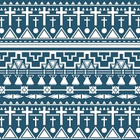 Ethnic pattern background, tribal design illustration, blue textile design