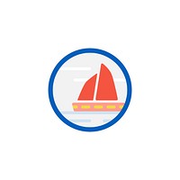 Illustration of sailing boat icon