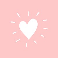 Heart psd icon, Valentine's day illustration in doodle style