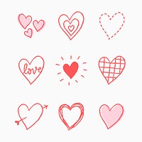 Valentine’s day heart element vector/png set