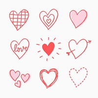 Valentine’s day heart element vector set