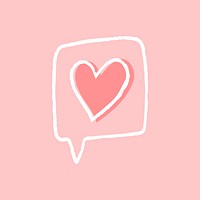 Love message element vector in doodle style