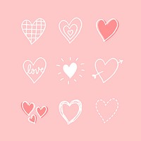 Cute heart element vector/png set