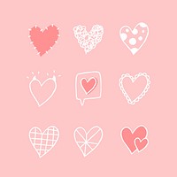 Cute heart element vector/png set