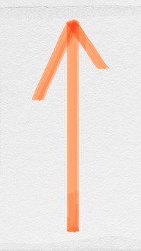 Doodle highlight up arrow vector in orange tone