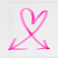 Doodle highlight heart arrow psd in pink tone
