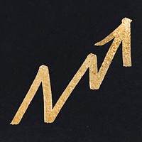 Doodle highlight up arrow vector in gold tone