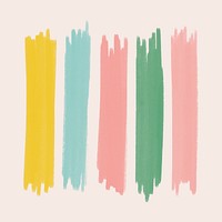 Colorful brush stroke element psd set