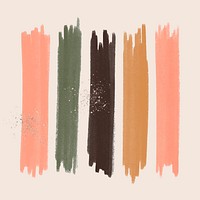 Ink brush stroke element vector set with glitter