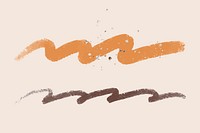 Brown brush stroke element vector with glitter