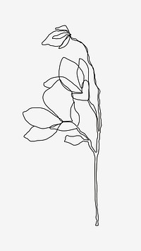 Single line flower drawing in hand drawn style vector