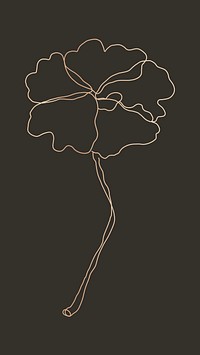 Flower single line art in hand drawn style vector