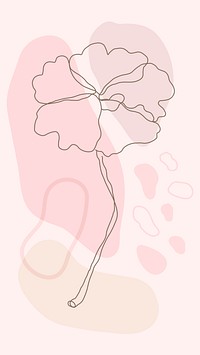 Aesthetic flower iPhone wallpaper, pink background