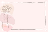 Pink flower frame background in feminine style vector 