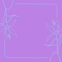 Purple flower frame psd background