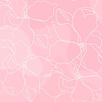 Flower drawing pattern psd pink background