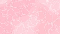 Flower pattern HD wallpaper, line art pink background