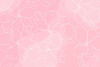 Flower drawing pattern psd pink background