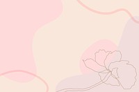 Aesthetic floral wallpaper psd with line art flower