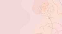 Rose pattern HD wallpaper, pastel pink background, feminine line art