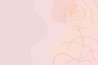 Simple flower background vector on pastel pink wallpaper with roses