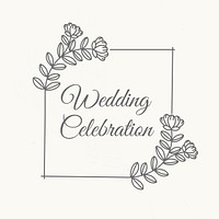 Wedding logo vector template in botanical style