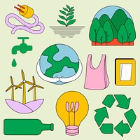Environment illustration vector set, save the world