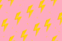 Pink pattern background wallpaper, lightning bolt illustration psd