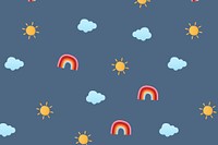 Cute weather pattern background wallpaper, weather psd illustration