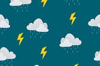 Cute weather pattern background wallpaper, rainy cloud psd illustration