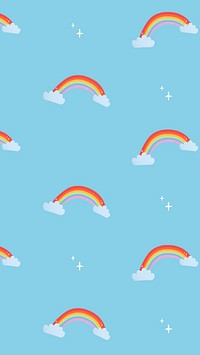 Rainbow iPhone wallpaper, weather pattern colorful illustration vector