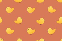 Cute animal pattern background wallpaper, little bird illustration