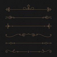 Vintage ornament vector set in luxury gold 