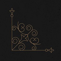 Gold ornament vector corner frame vintage style