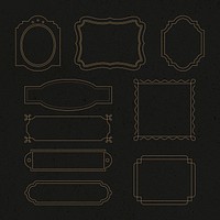 Luxury badge psd set vintage ornamental flourishes