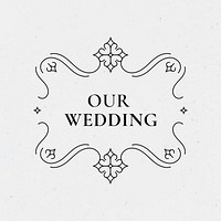 Wedding badge vector vintage ornamental style