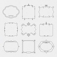 Luxury badge vector set vintage ornamental flourishes