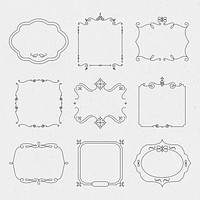 Luxury badge psd set vintage ornamental flourishes