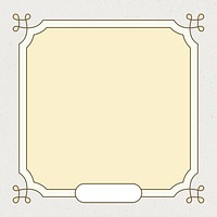 Vintage frame ornament psd in yellow color