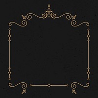 Decorative border vector with gold ornament