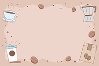 Coffee frame background, beige wallpaper vector