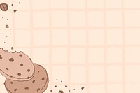 Cookie background, cafe wallpaper vector